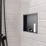 Bathroom Cabinets, Cupboards & Storage: VEVOR Shower Niche, 33.0 x 33.0 x 10.2 cm Recessed Wall Niche, Heavy-duty Stainless Steel Modern Soap & Shampoo Storage Organizer, Sealed Waterproof, Durable & Easy to Install, Black for Bathroom