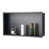 Bathroom Cabinets, Cupboards & Storage: VEVOR Shower Niche, 33.0 x 63.5 x 10.2 cm Recessed Wall Niche, Heavy-duty Stainless Steel Modern Soap & Shampoo Storage Organizer, Sealed Waterproof, Durable & Easy to Install, Black for Bathroom