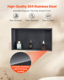 Bathroom Cabinets, Cupboards & Storage: VEVOR Shower Niche, 33.0 x 63.5 x 10.2 cm Recessed Wall Niche, Heavy-duty Stainless Steel Modern Soap & Shampoo Storage Organizer, Sealed Waterproof, Durable & Easy to Install, Black for Bathroom