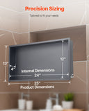 Bathroom Cabinets, Cupboards & Storage: VEVOR Shower Niche, 33.0 x 63.5 x 10.2 cm Recessed Wall Niche, Heavy-duty Stainless Steel Modern Soap & Shampoo Storage Organizer, Sealed Waterproof, Durable & Easy to Install, Black for Bathroom