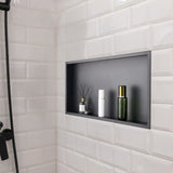 Bathroom Cabinets, Cupboards & Storage: VEVOR Shower Niche, 33.0 x 63.5 x 10.2 cm Recessed Wall Niche, Heavy-duty Stainless Steel Modern Soap & Shampoo Storage Organizer, Sealed Waterproof, Durable & Easy to Install, Black for Bathroom