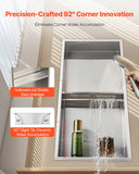 Bathroom Cabinets, Cupboards & Storage: VEVOR Shower Niche, 33.0 x 63.5 x 10.2 cm Recessed Wall Niche Double-layer, with Hollowed-out Divider, Heavy-duty Stainless Steel Modern Shampoo Storage Organizer, Waterproof, Silver for Bathroom