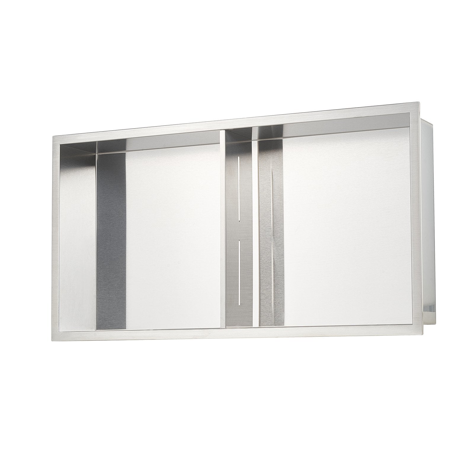 Bathroom Cabinets, Cupboards & Storage: VEVOR Shower Niche, 33.0 x 63.5 x 10.2 cm Recessed Wall Niche Double-layer, with Hollowed-out Divider, Heavy-duty Stainless Steel Modern Shampoo Storage Organizer, Waterproof, Silver for Bathroom