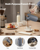 Distilling & Brewing: VEVOR French Press Coffee Maker, 1 Liter Stainless Steel Coffee Press Tea Maker with Filter, Large Double Wall Insulated French Presses Cold Brew for Camping Travel Home Kitchen, Black