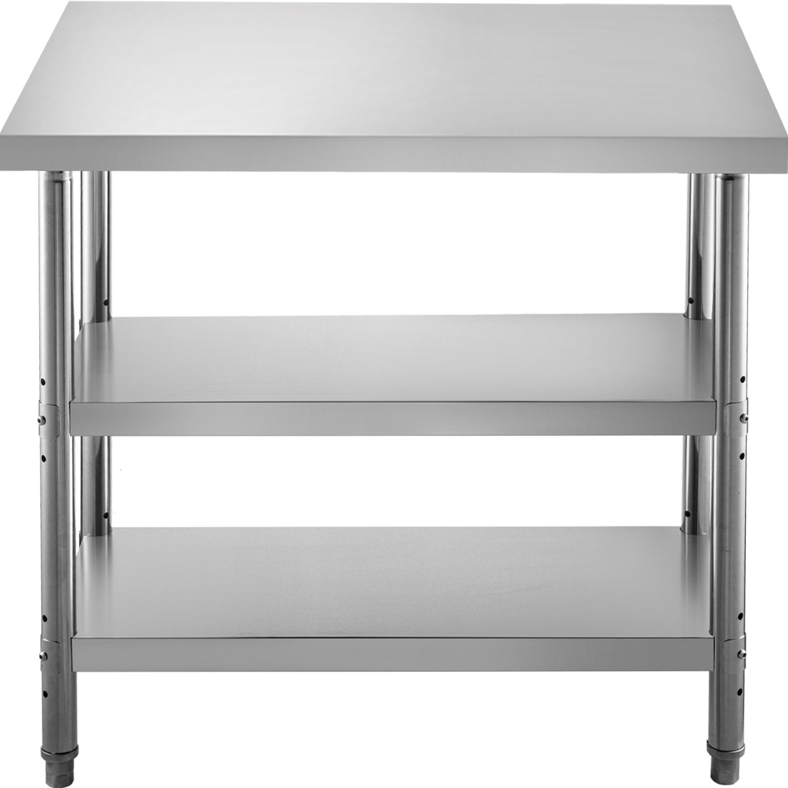 Kitchen & Dining Chairs: VEVOR Stainless Steel Prep Table, 1520x450x855 mm Commercial Stainless Steel Table, 2 Adjustable Undershelf BBQ Prep Table, Heavy Duty Kitchen Work Table, for Garage, Home, Warehouse, Kitchen Silver