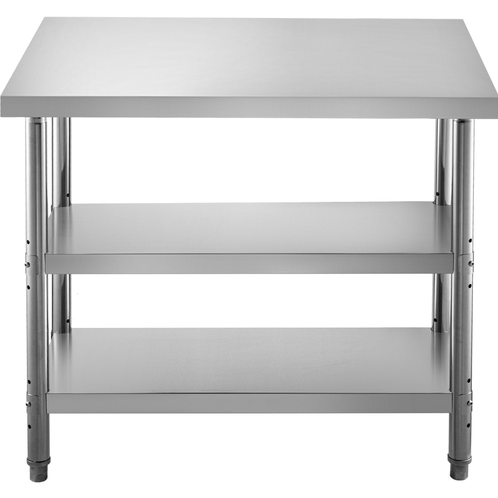 Kitchen & Dining Chairs: VEVOR Stainless Steel Prep Table, 1520x450x855 mm Commercial Stainless Steel Table, 2 Adjustable Undershelf BBQ Prep Table, Heavy Duty Kitchen Work Table, for Garage, Home, Warehouse, Kitchen Silver