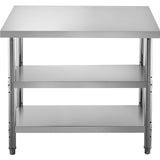 Kitchen & Dining Chairs: VEVOR Stainless Steel Prep Table, 1520x450x855 mm Commercial Stainless Steel Table, 2 Adjustable Undershelf BBQ Prep Table, Heavy Duty Kitchen Work Table, for Garage, Home, Warehouse, Kitchen Silver