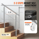 Traffic Control & Parking Tools: VEVOR 39.4in Handrails for Outdoor Steps 2 Crossbars Staircase for Porch Deck