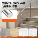 Outdoor Dining Sets: VEVOR 47.2in Handrails for Outdoor Steps 3 Crossbars Staircase for Porch Deck