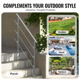 Outdoor Dining Sets: VEVOR 47.2in Handrails for Outdoor Steps 3 Crossbars Staircase for Porch Deck