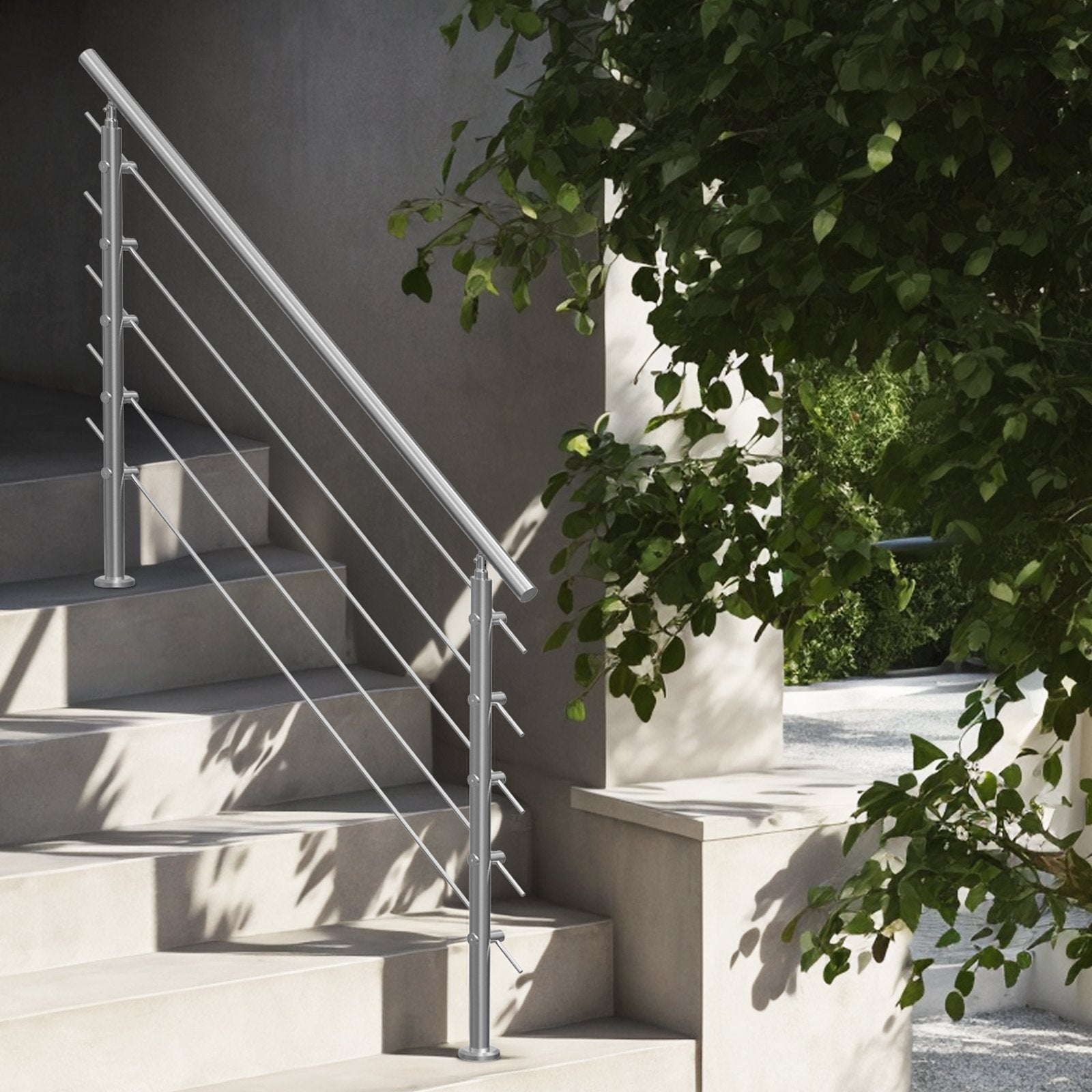 Traffic Control & Parking Tools: VEVOR 59in Handrails for Outdoor Steps 5 Crossbars Staircase for Porch Deck