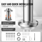 Dog Steps & Ramps: VEVOR Handrails for Outdoor Steps, 59 in Length 3 Crossbars Stair Hand Rail Kit, Transitional Stainless Steel Railings w/ Installation Kit, Double-column Staircase Handrails for Seniors,Porch & Deck