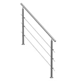 Dog Steps & Ramps: VEVOR Handrails for Outdoor Steps, 59 in Length 3 Crossbars Stair Hand Rail Kit, Transitional Stainless Steel Railings w/ Installation Kit, Double-column Staircase Handrails for Seniors,Porch & Deck