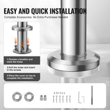 Door Hardware: VEVOR Handrails for Outdoor Steps, 59 in/ 150cm Length Stair Hand Rail Kit, Transitional Stainless Steel Railings with Installation Kit, Double-column Staircase Handrails for Seniors,Porch & Deck