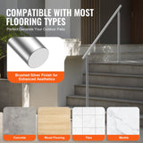 Door Hardware: VEVOR Handrails for Outdoor Steps, 59 in/ 150cm Length Stair Hand Rail Kit, Transitional Stainless Steel Railings with Installation Kit, Double-column Staircase Handrails for Seniors,Porch & Deck