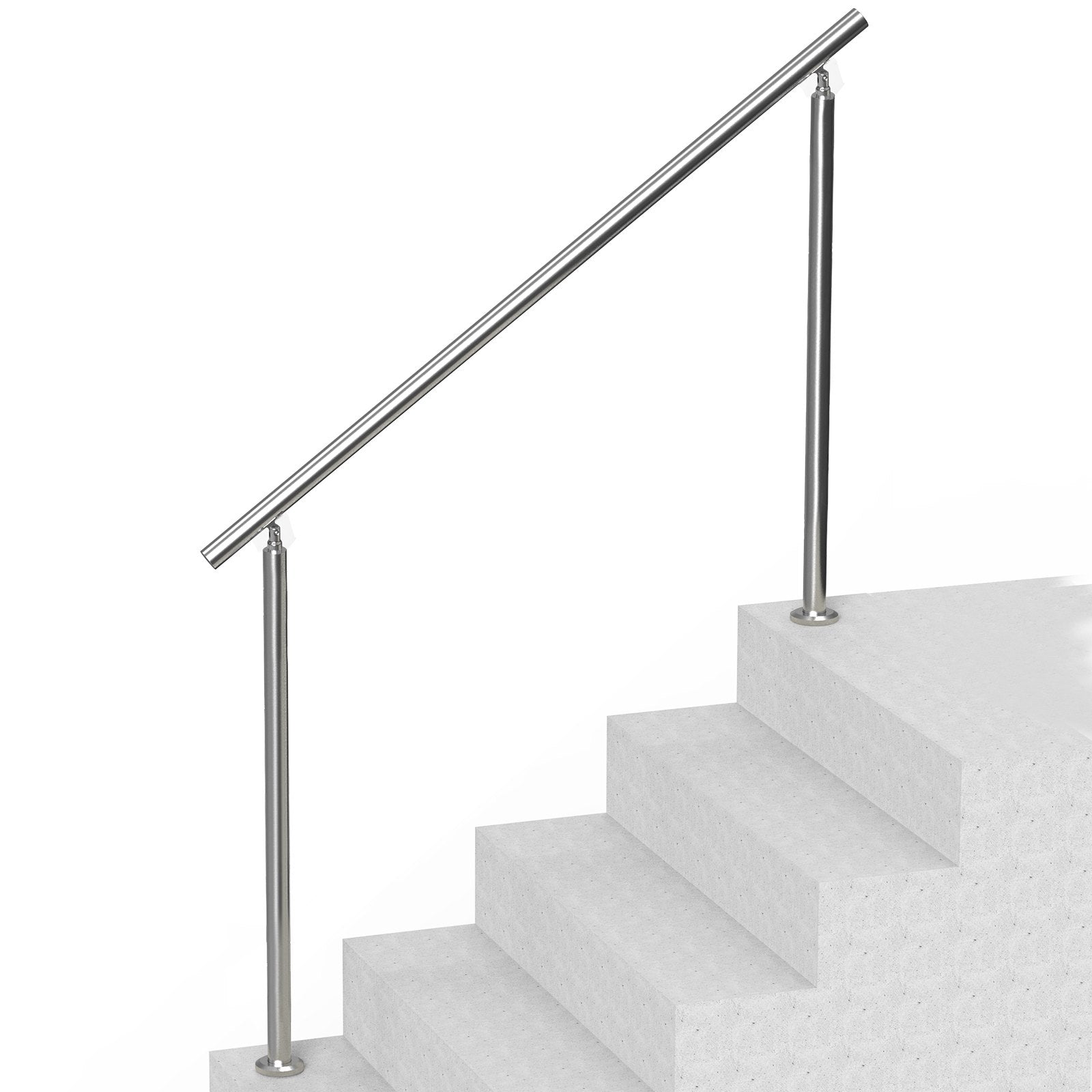 Door Hardware: VEVOR Handrails for Outdoor Steps, 59 in/ 150cm Length Stair Hand Rail Kit, Transitional Stainless Steel Railings with Installation Kit, Double-column Staircase Handrails for Seniors,Porch & Deck