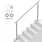 Door Hardware: VEVOR Handrails for Outdoor Steps, 70.9 in/ 180cm Length Stair Hand Rail Kit, Transitional Stainless Steel Railings with Installation Kit, Double-column Staircase Handrails for Seniors,Porch & Deck