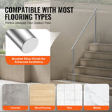 Door Hardware: VEVOR Handrails for Outdoor Steps, 70.9 in/ 180cm Length Stair Hand Rail Kit, Transitional Stainless Steel Railings with Installation Kit, Double-column Staircase Handrails for Seniors,Porch & Deck
