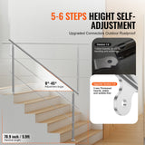 Dog Steps & Ramps: VEVOR Handrails for Outdoor Steps, 70.9in Length 2 Crossbars Stair Hand Rail Kit, Transitional Stainless Steel Railings w/ Installation Kit, Double-column Staircase Handrails for Seniors,Porch & Deck