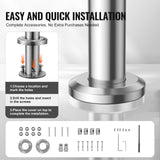 Dog Steps & Ramps: VEVOR Handrails for Outdoor Steps, 70.9in Length 2 Crossbars Stair Hand Rail Kit, Transitional Stainless Steel Railings w/ Installation Kit, Double-column Staircase Handrails for Seniors,Porch & Deck