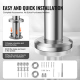 Mobility & Accessibility: VEVOR Handrails for Outdoor Steps, 31.5in Length 2 Crossbars Stair Hand Rail Kit, Transitional Stainless Steel Railings w/ Installation Kit, Double-column Staircase Handrails for Seniors,Porch & Deck