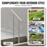 Mobility & Accessibility: VEVOR Handrails for Outdoor Steps, 31.5in Length 2 Crossbars Stair Hand Rail Kit, Transitional Stainless Steel Railings w/ Installation Kit, Double-column Staircase Handrails for Seniors,Porch & Deck