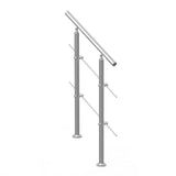 Mobility & Accessibility: VEVOR Handrails for Outdoor Steps, 31.5in Length 2 Crossbars Stair Hand Rail Kit, Transitional Stainless Steel Railings w/ Installation Kit, Double-column Staircase Handrails for Seniors,Porch & Deck