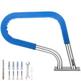 Swimming Pools: VEVOR Pool Rail 30x22 Pool Railing 304 Stainless Steel 250LBS Load Capacity Silver Rustproof Pool Handrail Humanized Swimming Pool Handrail with Blue Grip Cover & M8 Drill Bit & Self-Taping Screws