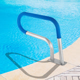 Swimming Pools: VEVOR Pool Rail 30x22 Pool Railing 304 Stainless Steel 250LBS Load Capacity Silver Rustproof Pool Handrail Humanized Swimming Pool Handrail with Blue Grip Cover & M8 Drill Bit & Self-Taping Screws