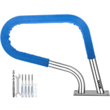Swimming Pools: VEVOR Pool Rail 32x23 Pool Railing 304 Stainless Steel 250LBS Load Capacity Silver Rustproof Pool Handrail Humanized Swimming Pool Handrail with Blue Grip Cover & M8 Drill Bit & Self-Taping Screws