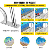 Swimming Pools: VEVOR Pool Rail 32x23 Pool Railing 304 Stainless Steel 250LBS Load Capacity Silver Rustproof Pool Handrail Humanized Swimming Pool Handrail with Blue Grip Cover & M8 Drill Bit & Self-Taping Screws