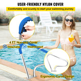 Swimming Pools: VEVOR Pool Rail 39x32 Pool Railing 304 Stainless Steel 250LBS Load Capacity Silver Rustproof Pool Handrail Humanized Swimming Pool Handrail with Blue Grip Cover & M8 Drill Bit & Self-Taping Screws