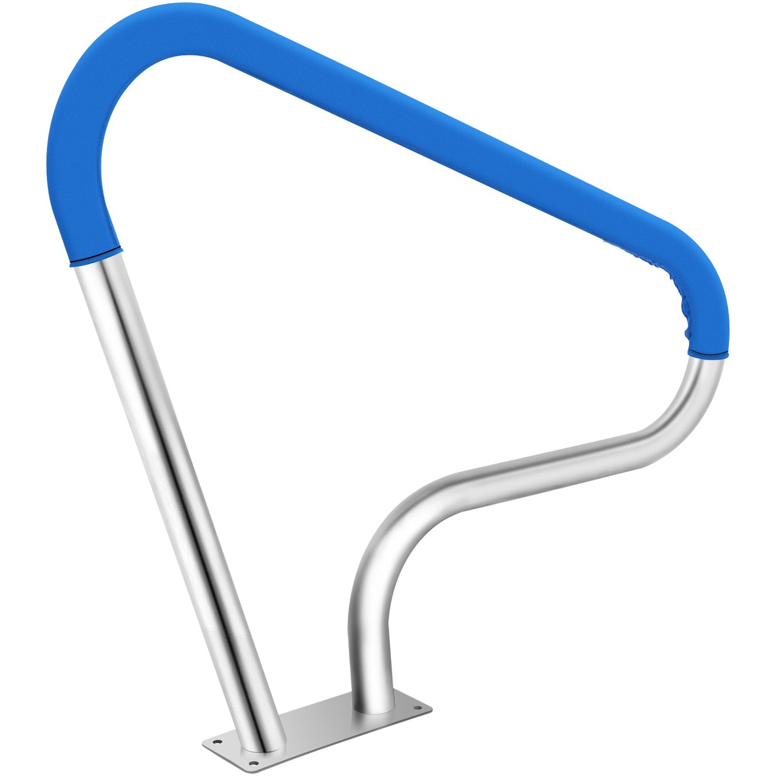 Swimming Pools: VEVOR Pool Rail 39x32 Pool Railing 304 Stainless Steel 250LBS Load Capacity Silver Rustproof Pool Handrail Humanized Swimming Pool Handrail with Blue Grip Cover & M8 Drill Bit & Self-Taping Screws