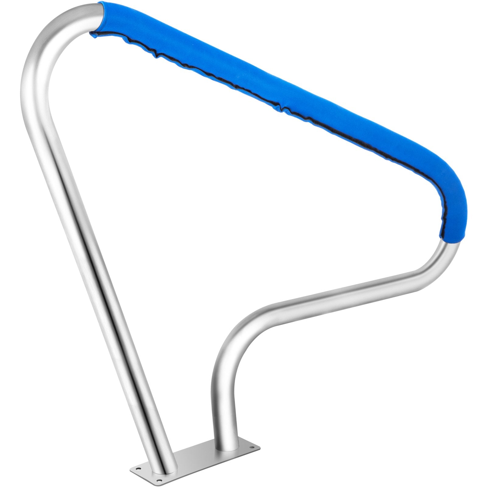 Swimming Pools: VEVOR Pool Rail 48x36 Pool Railing 304 Stainless Steel 250LBS Load Capacity Silver Rustproof Pool Handrail Humanized Swimming Pool Handrail with Blue Grip Cover & M8 Drill Bit & Self-Taping Screws