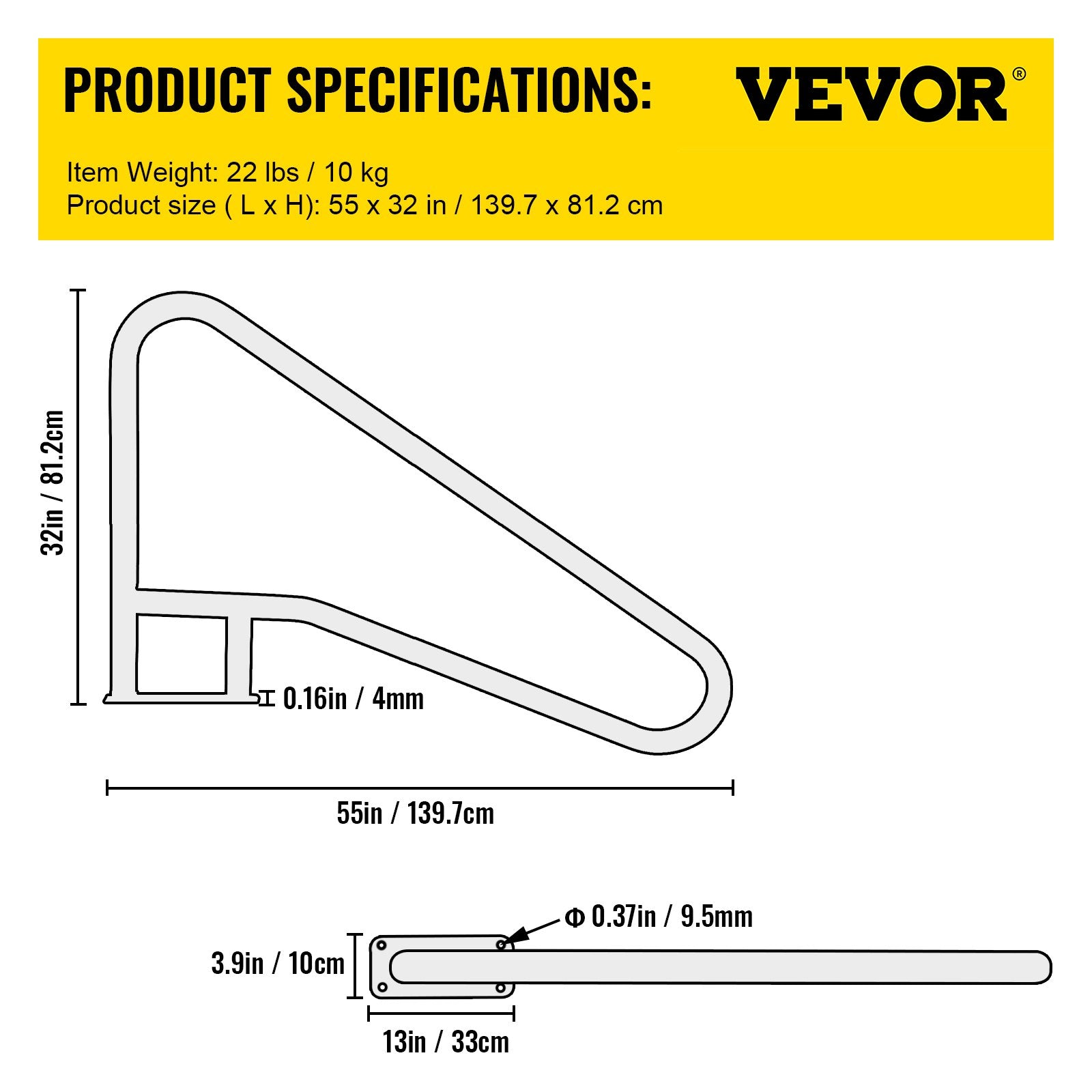 Swimming Pools: VEVOR Pool Rail 55x32 Pool Railing 304 Stainless Steel 250LBS Load Capacity Silver Rustproof Pool Handrail Humanized Swimming Pool Handrail with Blue Grip Cover & M8 Drill Bit & Self-Taping Screws