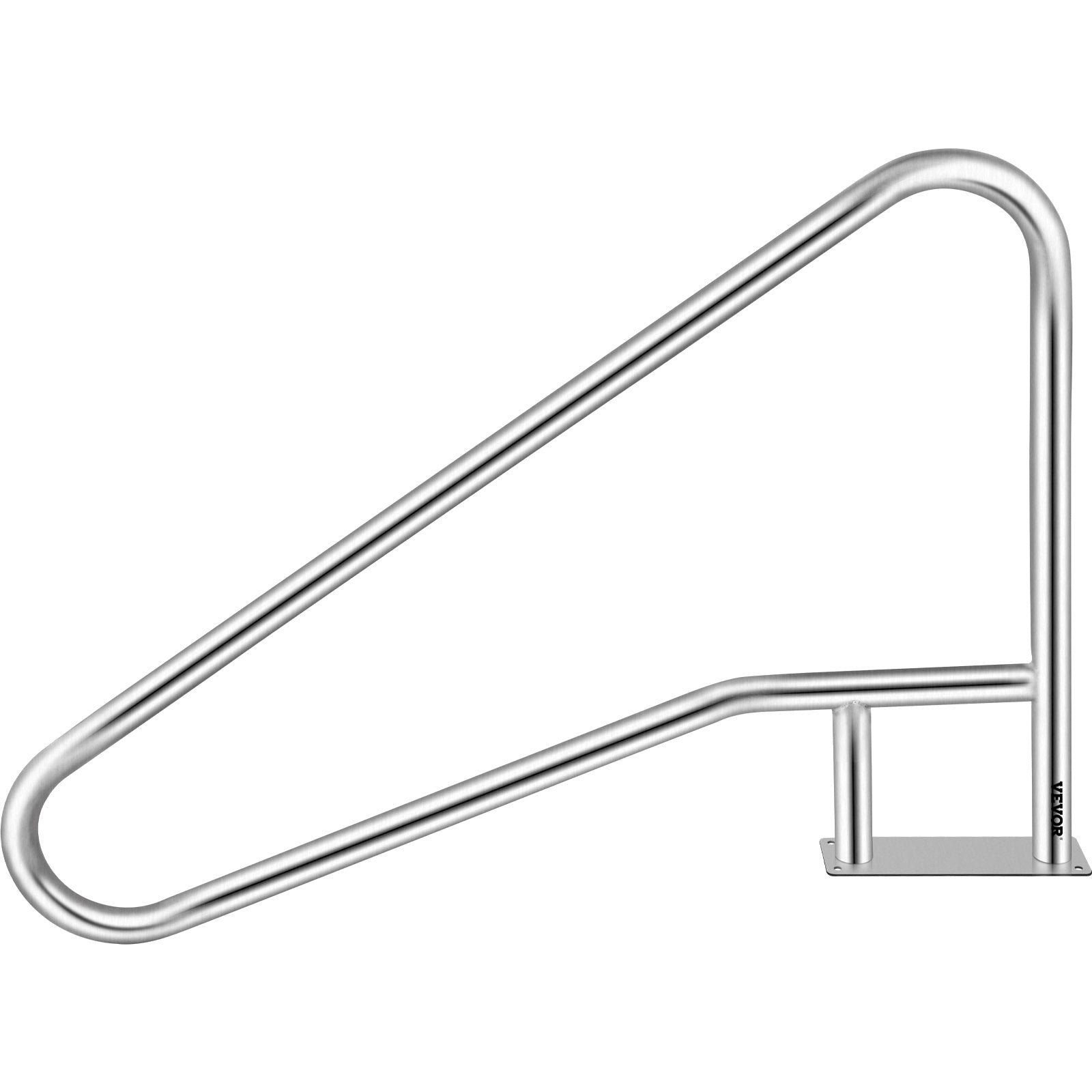 Swimming Pools: VEVOR Pool Rail 55x32 Pool Railing 304 Stainless Steel 250LBS Load Capacity Silver Rustproof Pool Handrail Humanized Swimming Pool Handrail with Blue Grip Cover & M8 Drill Bit & Self-Taping Screws