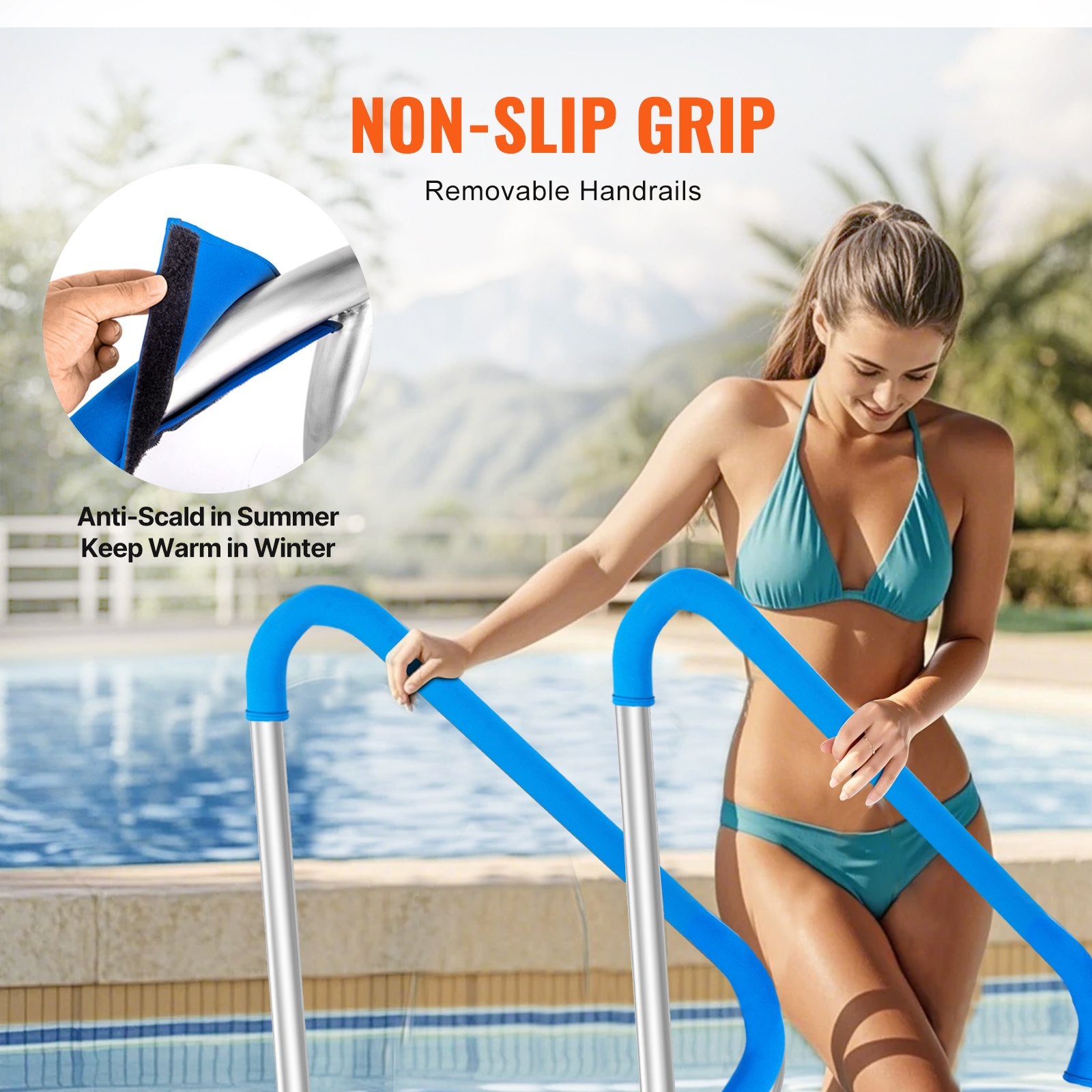Building Toys: VEVOR Pool Handrail 2 PCS 48x36in Stainless Steel with Base Plate for Spas