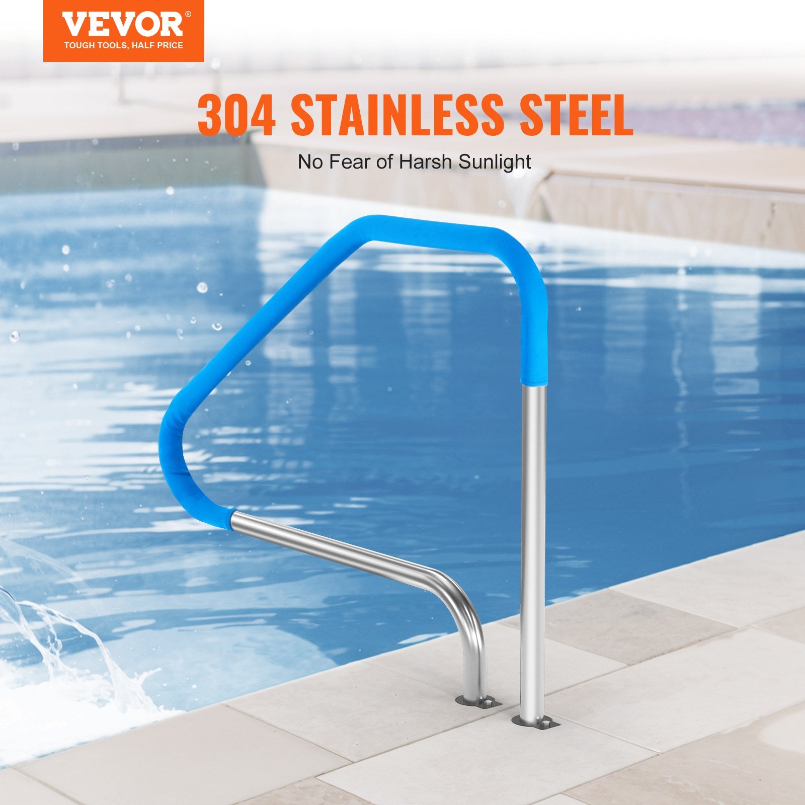 Outdoor Play Equipment: VEVOR Pool Handrail 46 x 37 inch Stainless Steel (Pre-built) for Indoor/Outdoor