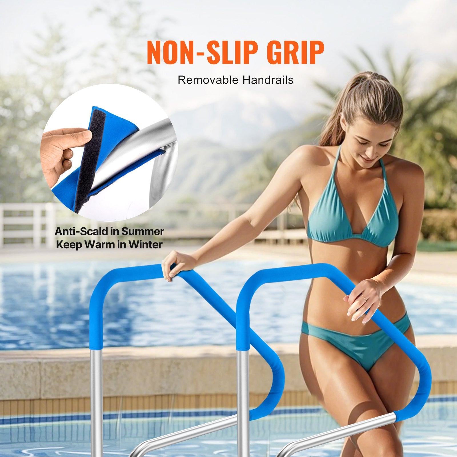 Outdoor Play Equipment: VEVOR Pool Handrail 46 x 37 inch Stainless Steel (Pre-built) for Indoor/Outdoor