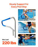 Swimming Pools: VEVOR Pool Rail, 137.1 x 81.3 cm Pool Handrail, 100kg Load Capacity Heavy Duty 304 Stainless Steel Swimming Handrail, Detachable Nonslip Sleeve, Recessed or Base Mount, for Poolside, Water Parks