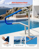 Swimming Pools: VEVOR Pool Rail, 137.1 x 81.3 cm Pool Handrail, 100kg Load Capacity Heavy Duty 304 Stainless Steel Swimming Handrail, Detachable Nonslip Sleeve, Recessed or Base Mount, for Poolside, Water Parks