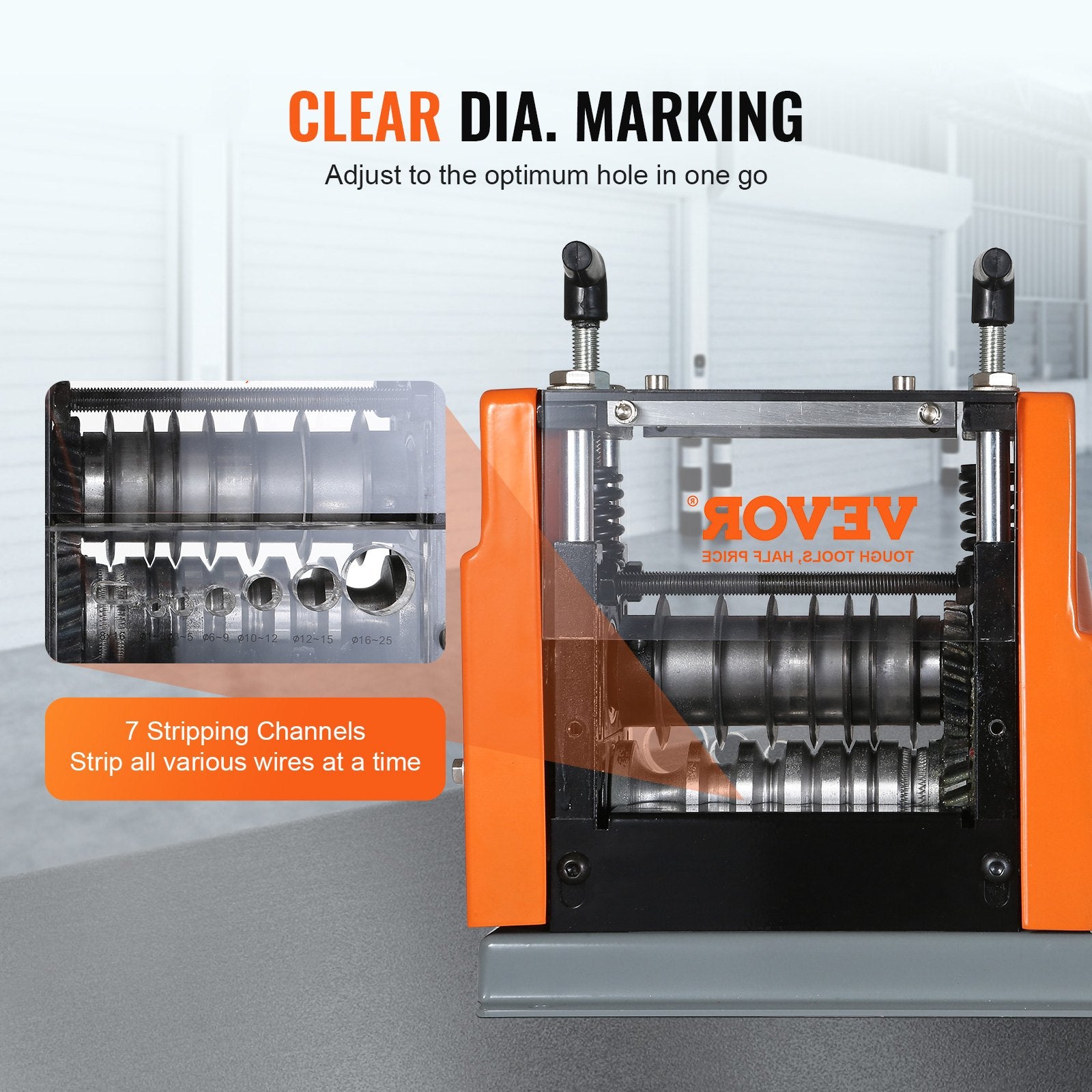 Power & Electrical Supplies: VEVOR Electric Wire Stripping Machine Copper Cable Stripper 1.5-25 mm 60 W