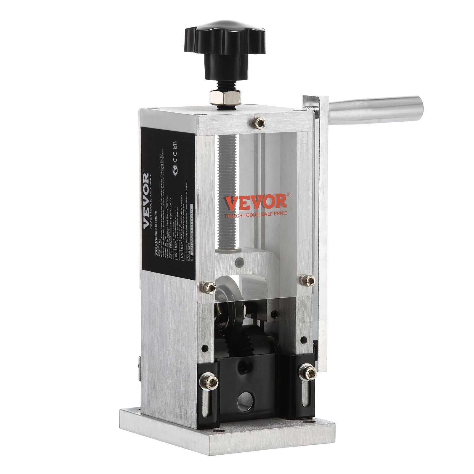 Building Materials: VEVOR Manual Wire Stripping Machine, 0.06''-0.98'' Copper Stripper with Hand Crank or Drill Powered, Visible Stripping Depth Reference, Portable Aluminum Frame Wire Peeler for Scrap Copper Recycling