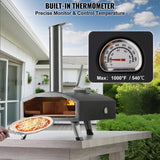 BBQs & Accessories: VEVOR Outdoor Pizza Oven, 12" Wood Fired Pizza Ovens, Pellet Pizza Stove with Thermometer, Portable Pizza Maker for Outside Backyard Patio Camping, Pizza Stone, Carry Bag, Shovel, Black