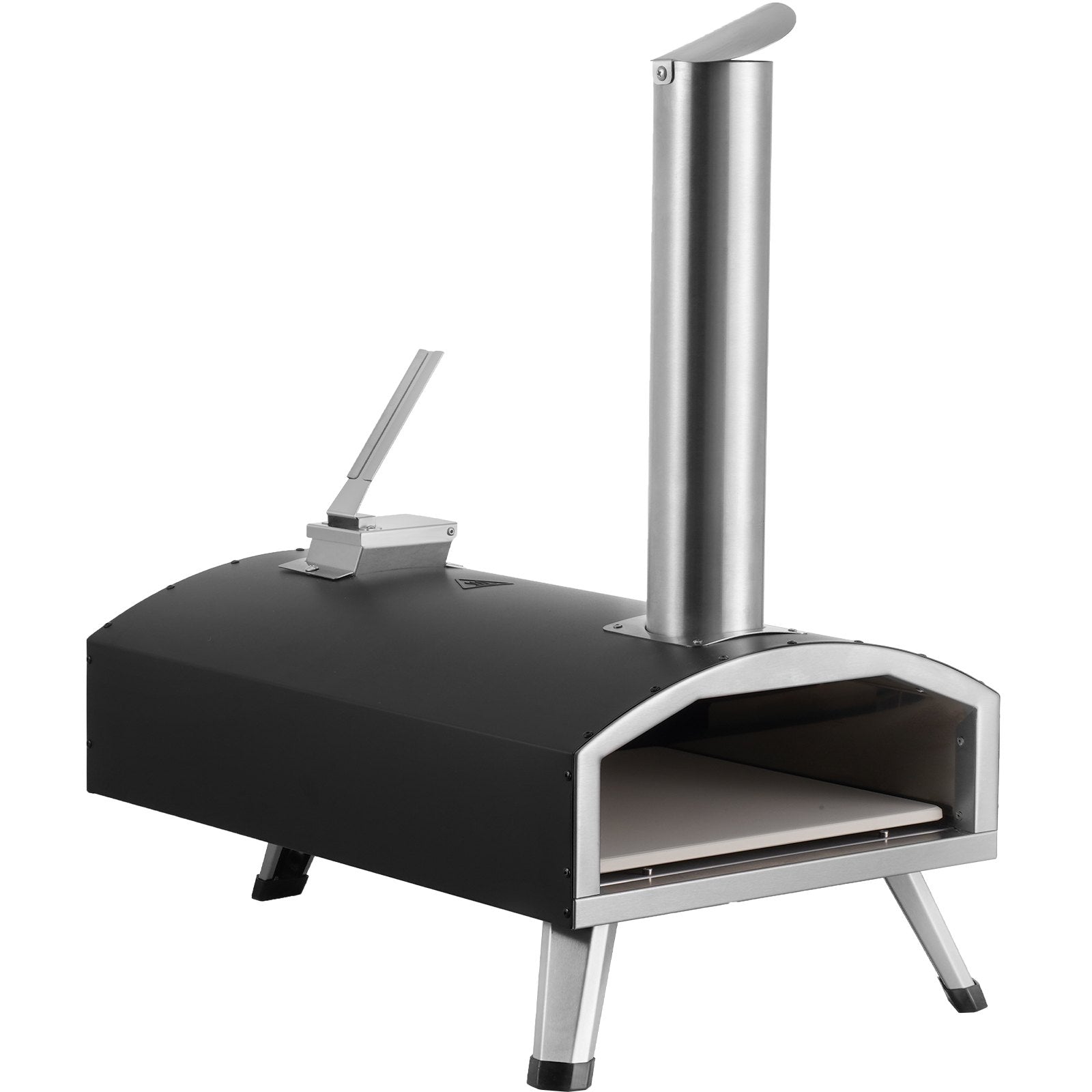 BBQs & Accessories: VEVOR Outdoor Pizza Oven, 12" Wood Fired Pizza Ovens, Pellet Pizza Stove with Thermometer, Portable Pizza Maker for Outside Backyard Patio Camping, Pizza Stone, Carry Bag, Shovel, Black