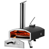 BBQs & Accessories: VEVOR Outdoor Pizza Oven, 12" Wood Fired Pizza Ovens, Pellet Pizza Stove with Built-in Thermometer, with Thickened Cordierite, Rotating Pizza Stone, Carry Bag, Shovel,  Portable Pizza Maker for Outside Backyard Patio Camping Black