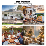 BBQs & Accessories: VEVOR Outdoor Pizza Oven, 12" Wood Fired Pizza Ovens, Pellet Pizza Stove with Built-in Thermometer, with Thickened Cordierite, Rotating Pizza Stone, Carry Bag, Shovel,  Portable Pizza Maker for Outside Backyard Patio Camping Black
