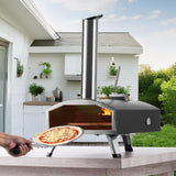 BBQs & Accessories: VEVOR Outdoor Pizza Oven, 12" Wood Fired Pizza Ovens, Pellet Pizza Stove with Built-in Thermometer, with Thickened Cordierite, Rotating Pizza Stone, Carry Bag, Shovel,  Portable Pizza Maker for Outside Backyard Patio Camping Black