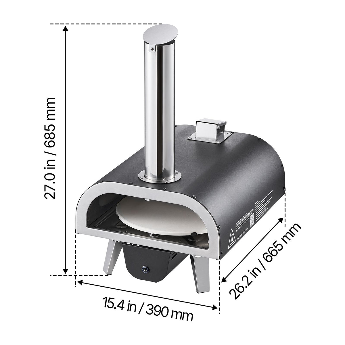 Outdoor Pizza Oven, 12 in Wood Fired Pizza Ovens, Pellet Pizza-Stove with Thermometer & Electric Rotation, Portable Pizza-Maker for Outside Backyard Patio Camping, Pizza-Stone, Carry Bag, Shovel