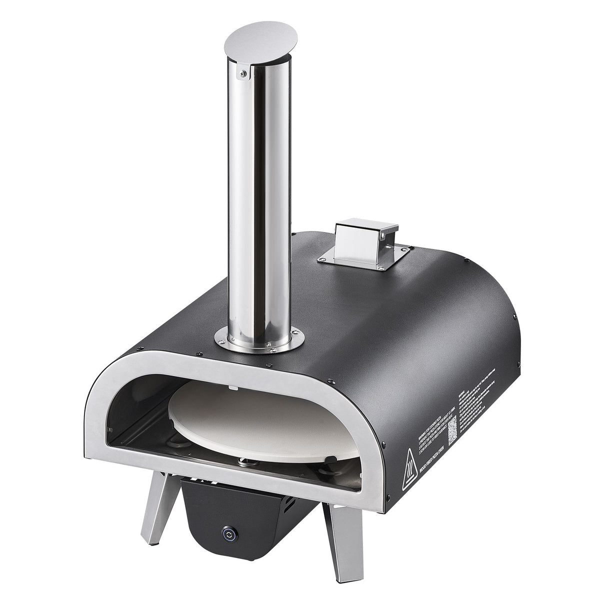 Outdoor Pizza Oven, 12 in Wood Fired Pizza Ovens, Pellet Pizza-Stove with Thermometer & Electric Rotation, Portable Pizza-Maker for Outside Backyard Patio Camping, Pizza-Stone, Carry Bag, Shovel